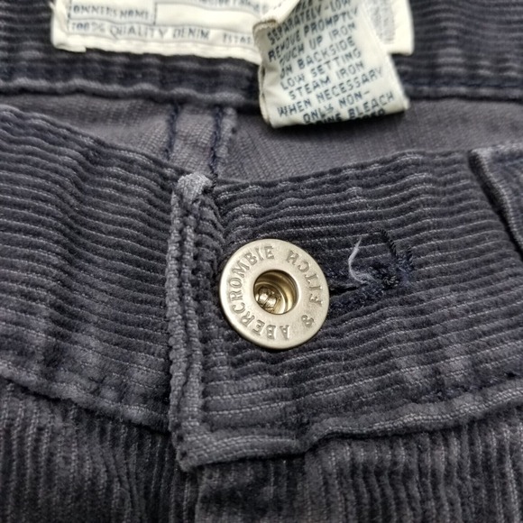 Vintage Abercrombie‎ & Fitch Pants Womens 8 Blue Pockets Flared Velvet 30x30 - Picture 6 of 14